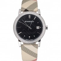 Burberry The City Classic Black Dial Haymarket Bracciale 622568