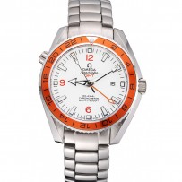 Omega Seamaster GMT quadrante bianco cassa in acciaio inossidabile con lunetta arancione 622718