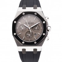 Swiss Audemars Piguet Royal Oak Cronografo Quadrante grigio Cassa in acciaio inossidabile Cinturino in caucciù nero 622866