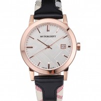 Burberry The City Classic Silver Dial Bracciale nero 622565
