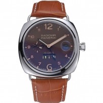 Bracciale in pelle color cognac con lunetta in acciaio inossidabile Panerai Radiomir 622.327