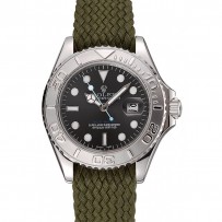 Rolex Yacht Master quadrante verde cinturino in tessuto verde 1453869