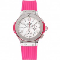 Orologio Hublot Big Bang cinturino rosa quadrante bianco