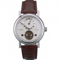 Breguet Classique Complications Cassa in acciaio inossidabile Cinturino in pelle marrone 80159