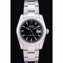 Rolex Datejust lucido lunetta argento quadrante nero 7467