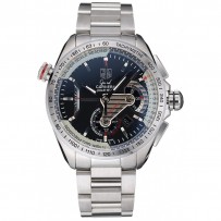 Tag Heuer Swiss Carrera tachimetro lunetta in acciaio inossidabile quadrante nero