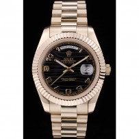 Rolex DayDate quadrante nero fantasia cinturino in acciaio inossidabile oro 41980