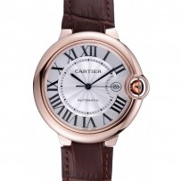 Braccialetto in pelle marrone svizzero Cartier Ballon Bleu 622.064