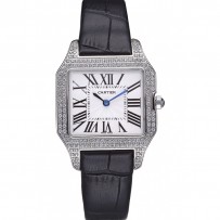 Cartier Santos 100 Diamond Silver Bezel 621.909