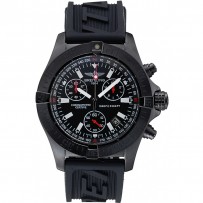 Breitling Avenger Seawolf Cassa in acciaio inossidabile placcato ionico Quadrante nero Bracciale in gomma - 622.240