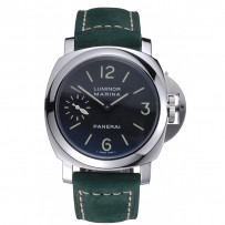 Bracciale Panerai Luminor Marina in acciaio inossidabile lucido con lunetta in pelle verde 622.310