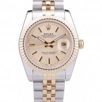 Rolex Datejust quadrante in oro con lunetta a coste 7450