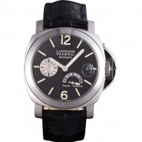 Panerai Luminor Power Reserve quadrante nero cinturino in pelle nera