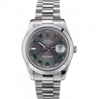 Rolex Swiss DateJust lucido lunetta in acciaio inossidabile quadrante grigio 42000