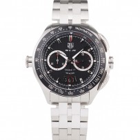 Tag Heuer Swiss SLR tachimetro lunetta in acciaio inossidabile quadrante nero