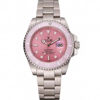 Swiss Rolex Submariner quadrante rosa cinturino in acciaio inossidabile con lunetta rosa 1453980