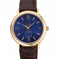 Omega DeVille Prestige Small Seconds Blue Dial Cassa in oro Bracciale in pelle marrone 622.601