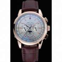 Patek Philippe Grand Complications quadrante bianco cinturino in pelle marrone