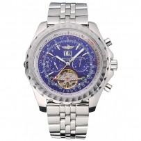 Breitling Bentley Mulliner Tourbillon quadrante blu cassa e bracciale in acciaio inossidabile 622.735