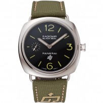 Panerai Radiomir Black Seal Logo Acciaio quadrante nero Bracciale verde 1454017