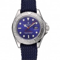 Rolex Yacht Master quadrante blu cinturino in tessuto blu 1453868