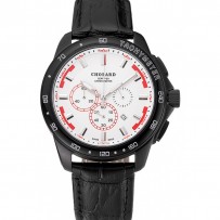 Bracciale Chopard Mille Miglia GTS in pelle nera con quadrante bianco 1453999