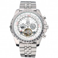 Breitling Bentley Mulliner Tourbillon quadrante bianco cassa e bracciale in acciaio inossidabile 622.732