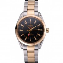 Omega Seamaster Planet Ocean GMT quadrante nero cinturino bicolore 622396