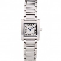 Cartier Tank Francaise 20mm quadrante bianco cassa e bracciale in acciaio inossidabile