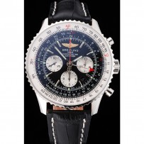 Swiss Breitling Navitimer - Quadrante Nero Cassa in Acciaio Inox Cinturino in Pelle Nero