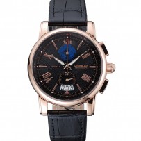 Montblanc Twinfly Chronograph quadrante nero Bracciale in pelle nera 1454118