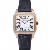 Cartier Santos 100 diamanti lunetta in oro rosa 621925