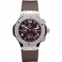 Orologio Hublot Big Bang cinturino marrone quadrante bianco