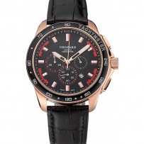 Chopard Mille Miglia GTS quadrante nero Bracciale in pelle nera cassa in oro 1454001