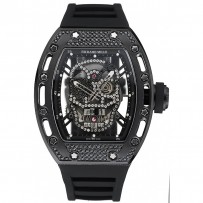 Richard Mille Tourbillon Skull RM 052 Bracciale in gomma nera con cassa nera 1454260