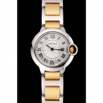 Cartier Ballon Bleu 30mm quadrante bianco cassa in acciaio inossidabile bracciale bicolore