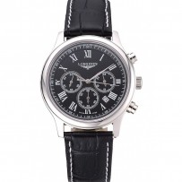 Longines Master Collection Cinturino in pelle nera Quadrante nero 80224