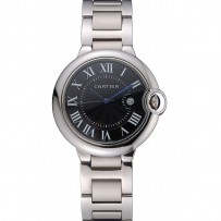 Cartier Ballon Bleu 42mm quadrante nero cassa e bracciale in acciaio inossidabile