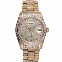 Swiss Rolex Day-Date Diamonds Yellow Gold-srl185 621615