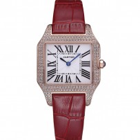 Cartier Santos 100 diamanti lunetta in oro rosa 621917