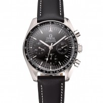 Swiss Omega Speedmaster Professional quadrante nero cinturino in pelle nera 1453936