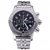 Breitling Chronomat Evolution quadrante nero cinturino in acciaio inossidabile 622515