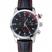 Maurice Lacroix Pontos S Supercharged con quadrante nero e rosso bracciale in pelle nera-1454222