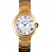 Cartier Ballon Bleu 42 millimetri quadrante bianco cassa in oro e bracciale