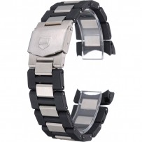 Bracciale Tag Heuer in acciaio inossidabile placcato e caucciù nero 622501