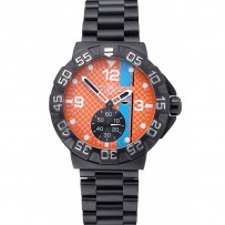 Tag Heuer Formula One Special Gulf Edition Bracciale in acciaio inossidabile placcato con quadrante arancione e blu 622.291