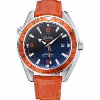 Omega Seamaster Planet Ocean GMT quadrante arancione cinturino in pelle arancione 622395