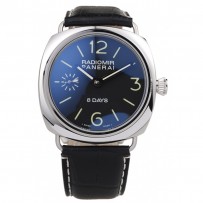 Panerai Radiomir Cassa in acciaio inossidabile lucido Quadrante nero Cinturino in pelle nera 98138