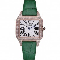 Cartier Santos 100 diamanti lunetta in oro rosa 621912