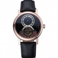 Breguet Classique Grande Complication Tourbillon Cassa in oro Quadrante nero Cinturino in pelle nera 622211